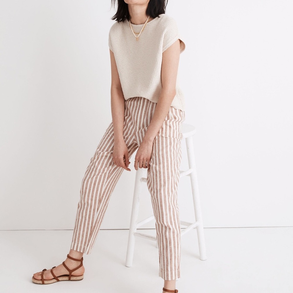 Madewell | Linen-Cotton Track Trousers in Stripe